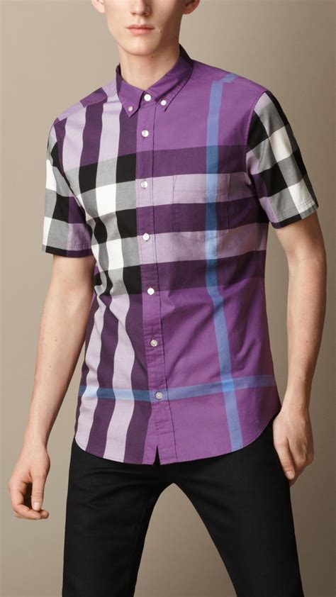 burberry casual shirt pupple|authentic burberry shirt.